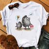 Summer Shirt Women Harajuku Kawaii Balloons Hedgehog T Shirt Femme White Casual Animal Print Camiseta Mujer Top Female T-Shirt