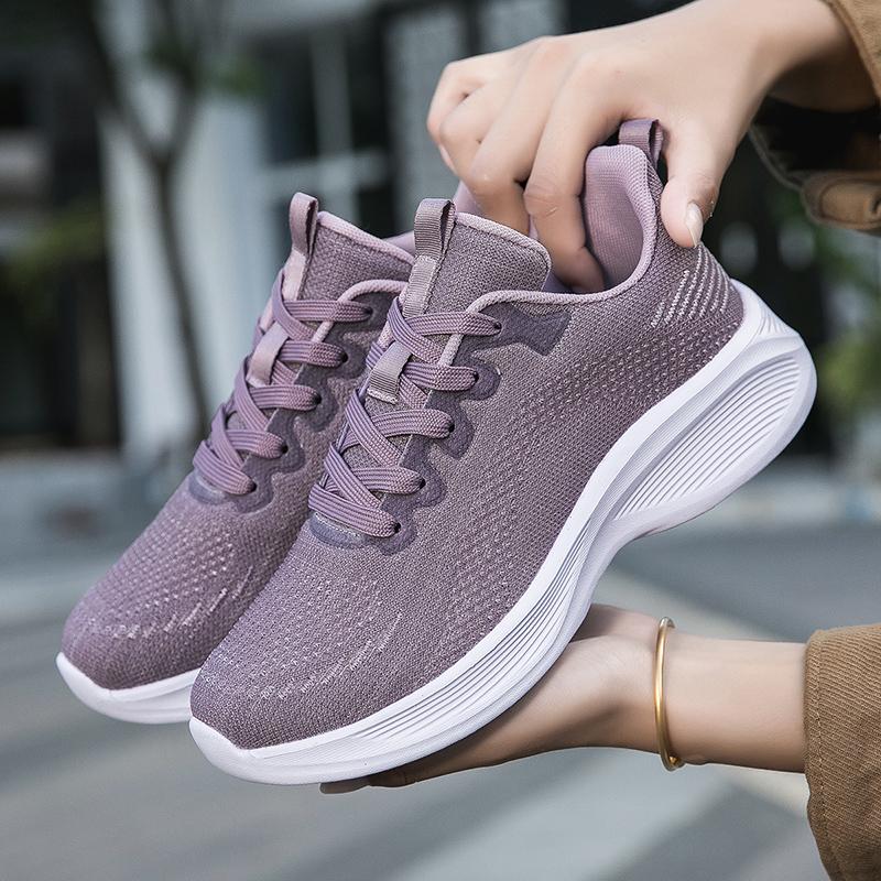 Женская обувь, дышащие кроссовки, женские повседневные розовые туфли, женские сетчатые спортивные прогулочные кроссовки, большие размеры