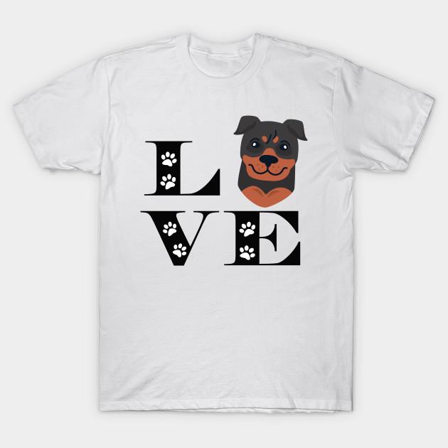 T Shirt Women Cute Rottweiler Dog Love Harajuku Print Kawaii Tshirt Summer Short Sleeve Female T-Shirt Top Tee