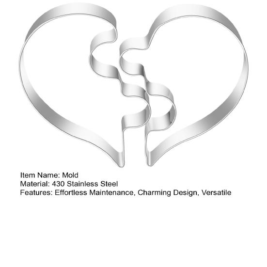 Формочки для печенья в форме сердца, антипригарное покрытие, инструмент для украшения торта из печенья на День святого Валентина, кухонная форма из нержавеющей стали для выпечки кексов с помадкой