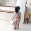 Korean Children's Down Cotton Trousers Overalls Autumn and Winter Outer Wear One-piece Ski Suit Baby