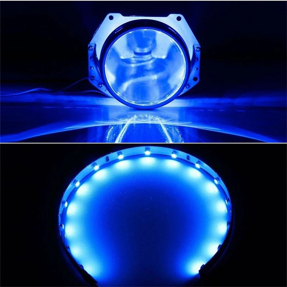 2 шт. DIY Devil Eyes светодиодный комплект колец Halo HID проектор автомобильные фары 360 градусов Demon Eyes светодиодные фонари модифицированные линзы Q5 Hela