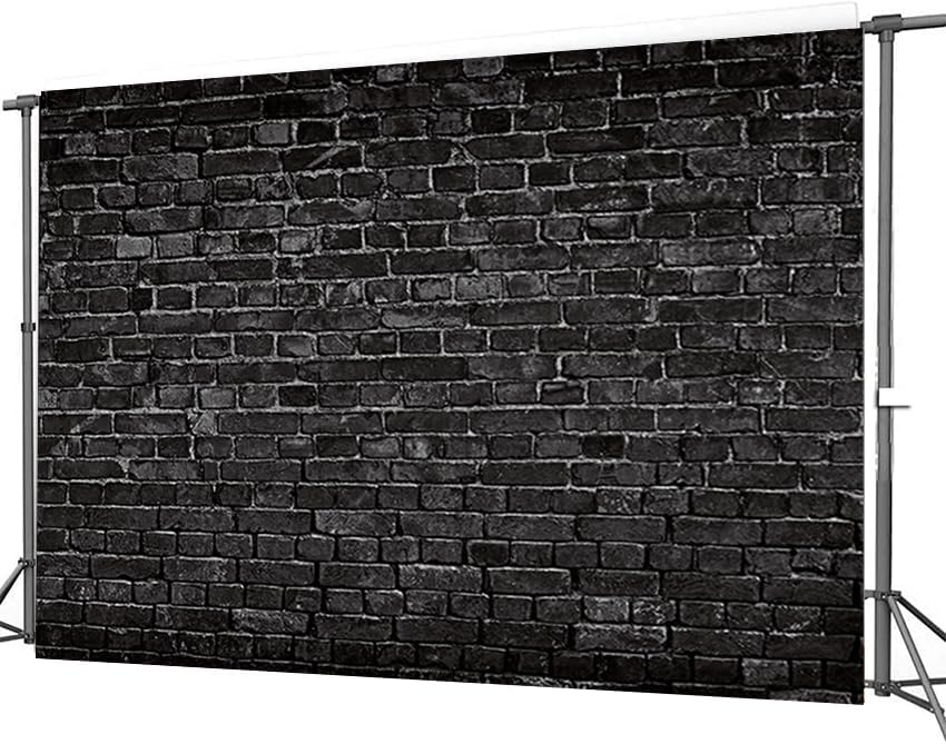 CHAIYA 7x5FT Black Brick Photography Backdrop - Baby Shower, Birthday Party Decoration - Newborn Baby Photoshoot Prop