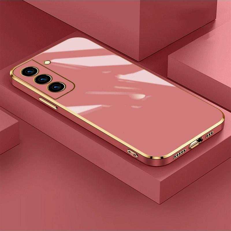 Luxury Plating Square Phone Case For Samsung S22 Ultra S23 S21 Plus S21 FE Case Cover For Galaxy S 21 S22 S20 FE Silicone Case