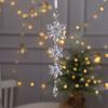 Clear Crystal Christmas Tree Pendants Acrylic Snowflake Piece Xmas Tree Hanging Ornaments  Gift