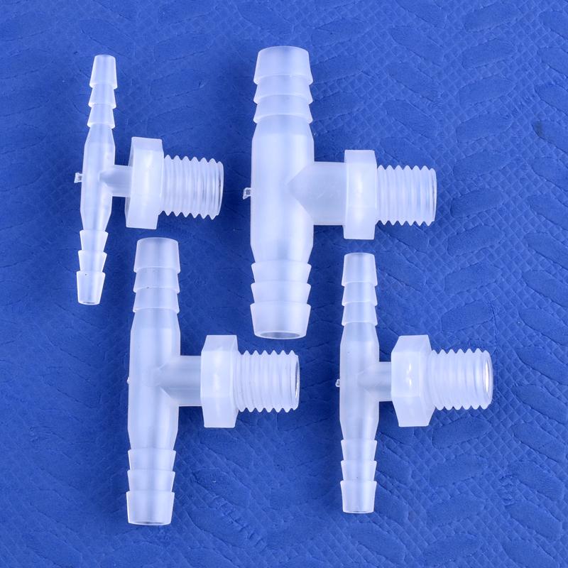 10Pcs/lot M6~M12 Male Thread Tee Connector 2~10mm 3-Ways Connectors Aquarium Tank Hose Pagoda Joints Air Pump Adapter Garden Water Pipe Joint