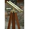 Nautical Brass 18" Binocular Leather Antique Telescope with Floor Tripod Stand