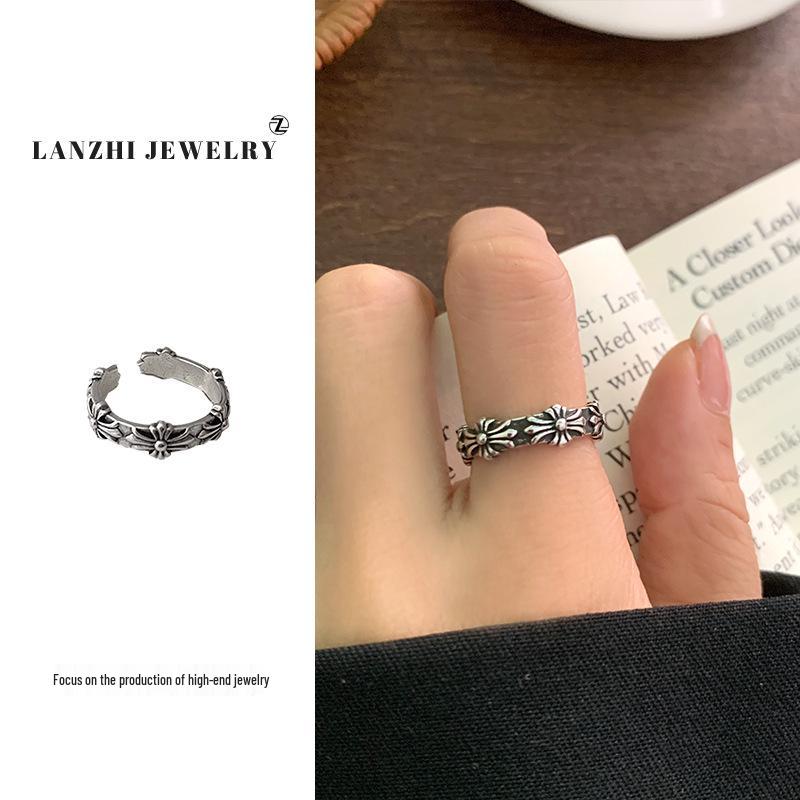 Тайское серебро Женское наборное кольцо - Серебро 925 пробы, Нишевый дизайн, Простые и универсальные украшения