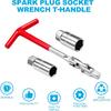 3Pcs Spark Plug Socket Wrench Set T-Handle, Universal 5/8" & 13/16" Spark Plug Tool Remover And Taller Tool For Motorcycles, Lawn Mowers, Small Motor