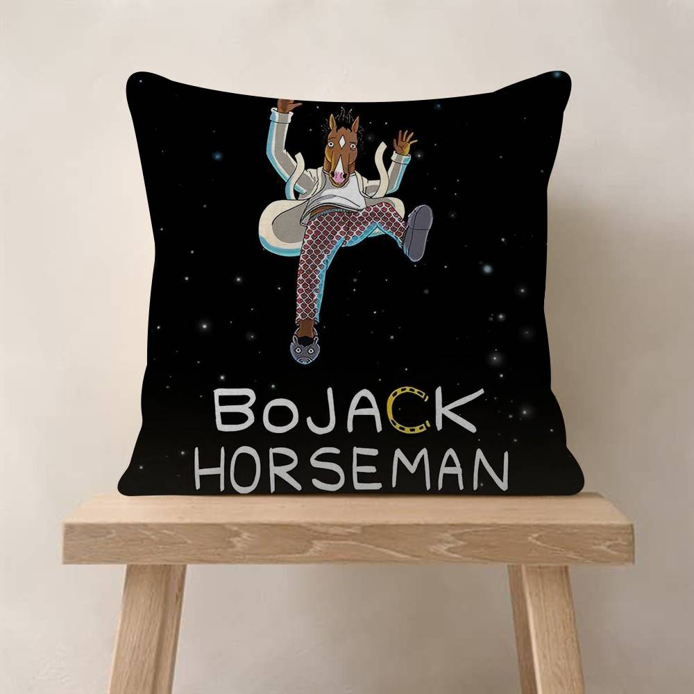 Funny Anime BBoJack HHorsemans Pillow Covers Cartoon Sofa Decorative Home Doublesided Printing Short Plush Cute Cushion