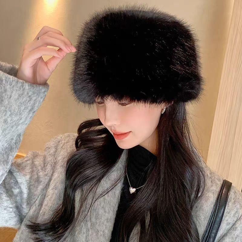 Imitation Fox Hat Autumn and Winter Versatile Mongolian Hat Thickened Warm High-end Ear Hat Fashionable Women's Hat