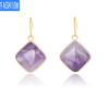 Серьги с натуральным кристаллом и аметистом, геометрические европейские и американские серьги, серьги с кристаллами в креативном стиле, женские