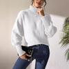 Women's Bottoming Shirt Autumn And Winter Women's Solid Color Simple Bat Sleeve Top Turtleneck Lapel Sweater
