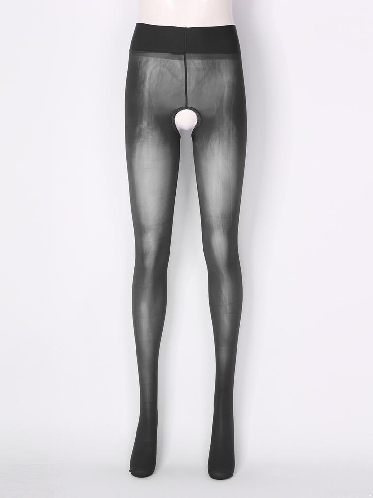 Женские прозрачные колготки с высокой талией, глянцевые колготки, ультратонкие трусики, чулки
