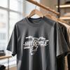Summer Hot-selling Men's Cotton T-shirt Motorcycle Elements Moto Wheel Print Loose Sweat-absorbing Sports Cycling Print Tee Top
