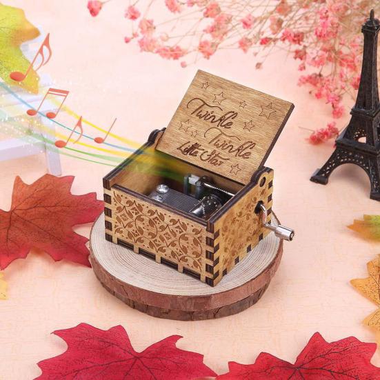 Vintage Birch Plywood Crisp Music Box Children Musical Collection Birthday Gift