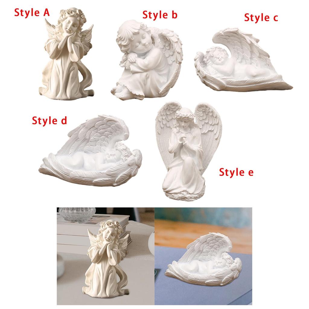 Статуэтка молящегося ангела, центральные элементы стола, садовая статуя ангела, полимерная фигурка-украшение для двора, дома, патио, книжной полки, газона
