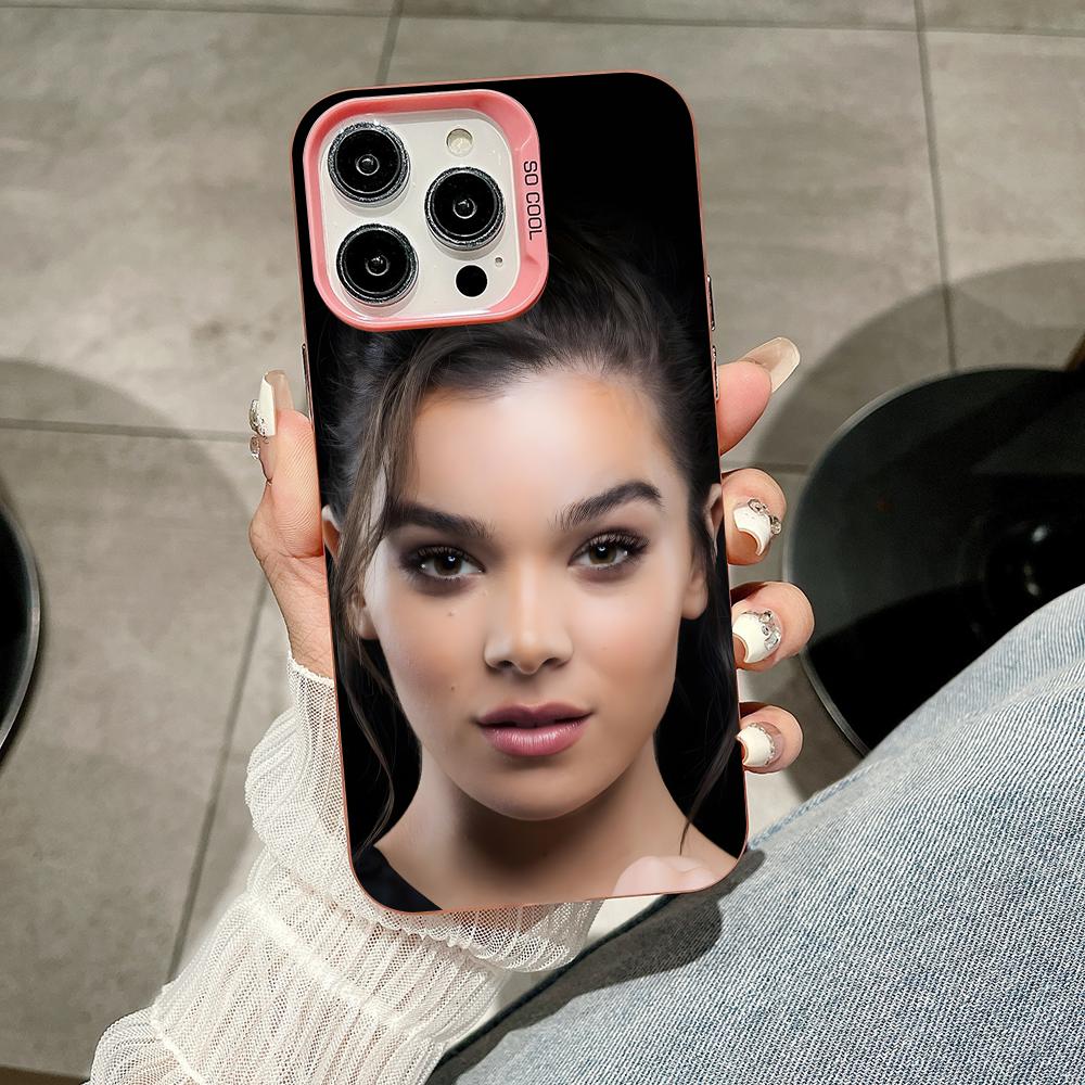 Hailee Steinfeld Pink Translucent Mobile Phone Case for iPhone 17 16 15 14 13 12 11 X XR XS 8 7 Air Pro Max Plus Colorful Cover