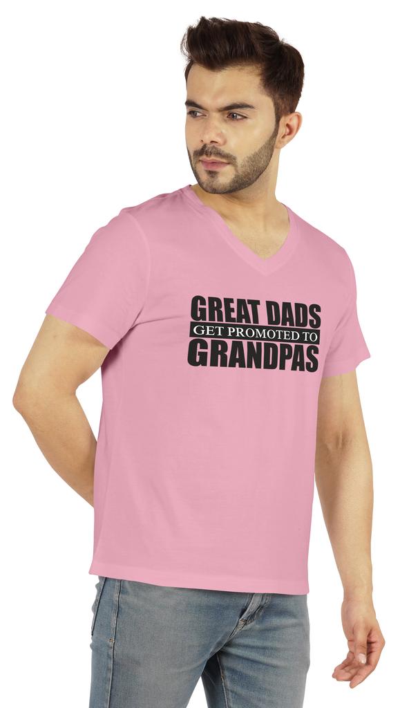 Inkmeso Мужская футболка для дедушки. Отличные папы получают повышение до дедушки. Футболка с надписью «Письмо» впервые