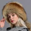 Зимняя шапка из натурального меха Женская лиса 5 помпонов Пушистый мех Элегантная Модная Стильная Скромная Теплая Шапка-бини Объемная шапка