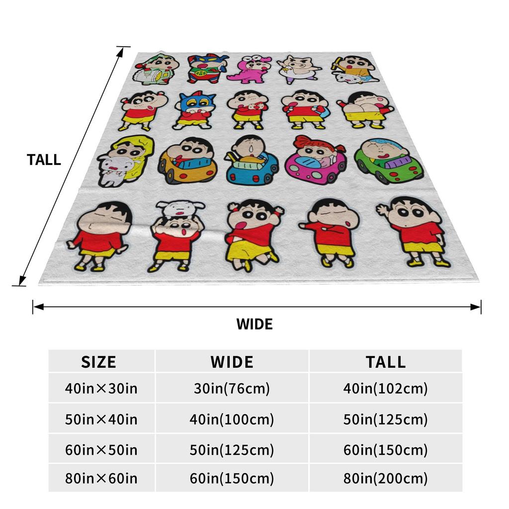 Crayons Shin-chans Cute Collection Flannel Blanket Winter  Warm Bedding Throws for Kids Adult Outdoor Funny Bedspread Bed Cover