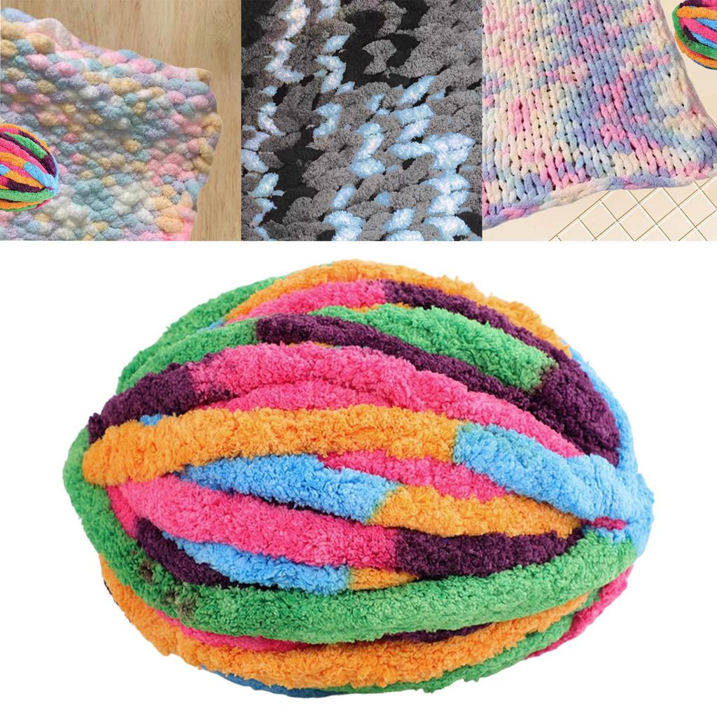 Chunky Wool Yarn Giant Hand Knitting Polyester Plush Blanket Material DIY Rug Yarn for Cushions and Pet Beds