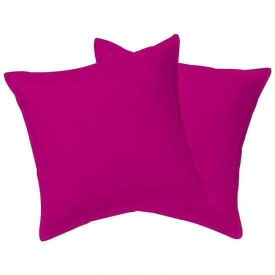 Taie d'oreiller - FUSHIA - 63x63cm - 100% coton - Lavable en machine - Uni