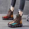Women's Short Boots Retro Hollow Out Cool Boots for Women Thick Sole Real Soft Leather Casual Sponge Sole Toe Cover Short Boots