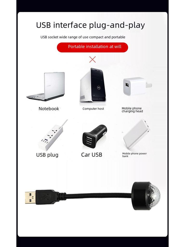 Colorful Voice-Controlled Mini LED Disco Ball Lamp - Starry Projection and Stage Lighting