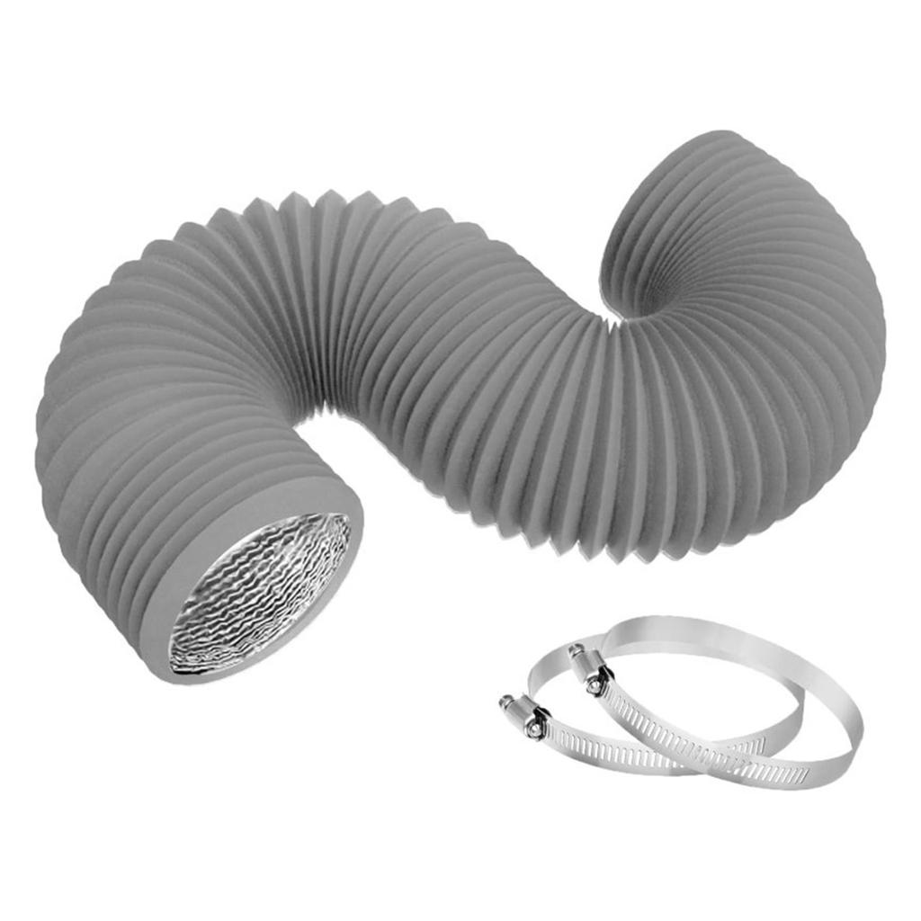 Dryer Vent Hose Air Duct Flexible Adjustable PVC Heavy Duty Air Duct Hose with 2 Screw Clamps for HVAC Ventilation
