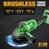 8100rpm 20V Brushless Cordless Angle Grinder Industrial DIY Tool Battery Powered with Grinding Wheel