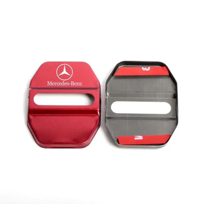 DQY2 4PCS Car Styling Car Door Lock Covers stikcer Case for Mercedes Benz New B/C/E Class A Class C200L GLC GLK CLA GLA Accessories