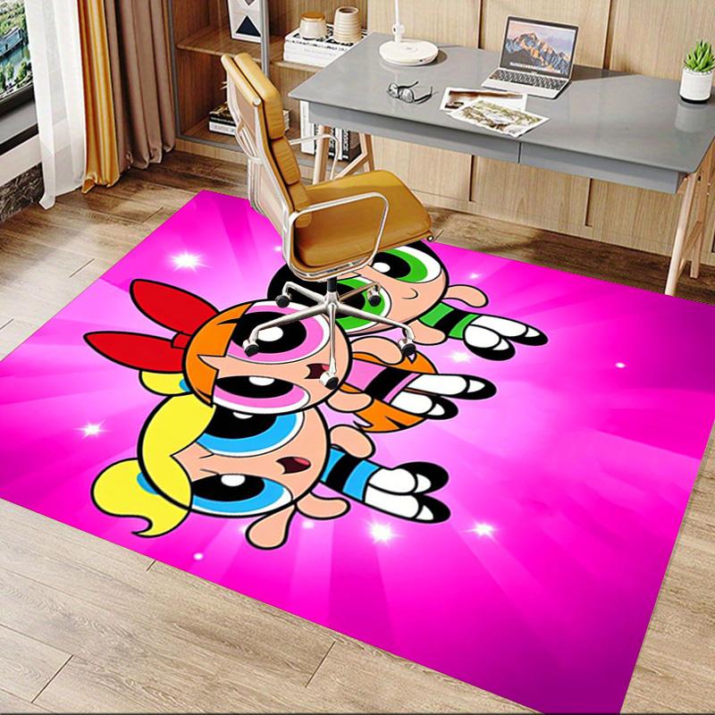 Powerpuff Girls Adventure Carpet For Playroom Bedroom Living Room Sofa Home Decorkids Game Area Rug Nonslip Floor Mat