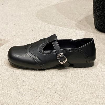 Модные женские туфли на плоской подошве в британском стиле из маленькой кожи, новинка весны и осени 2025 года, с круглым носком, одинарные туфли "Джейн"