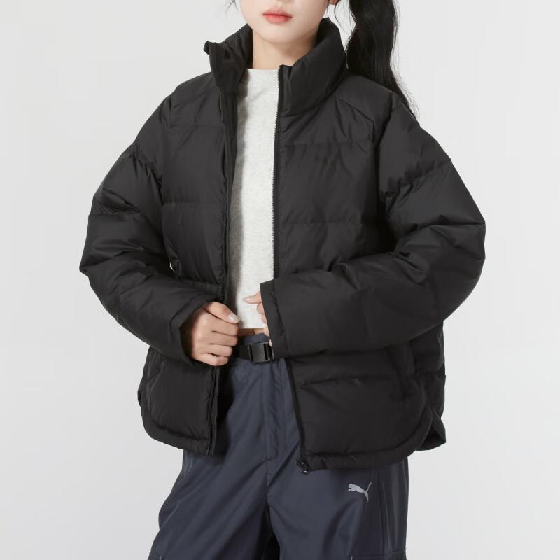 Puma Женские черные пуховики с воротником-стойкой, умеренные пуховики 631635-01