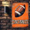 Винтажная металлическая табличка Cincinnati Football 8x12 дюймов, ретро-металлическое настенное искусство, декор для паба