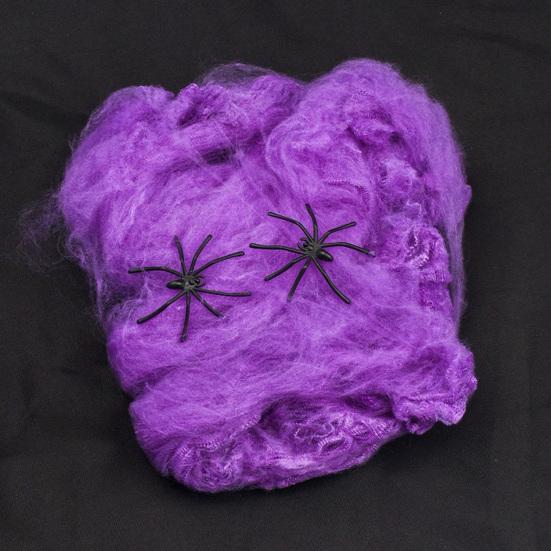 Colorful Halloween Spider Web Stretchable Cotton Cobwebs Elastic Scary Party Scene Props for Halloween Christmas Eve Parties