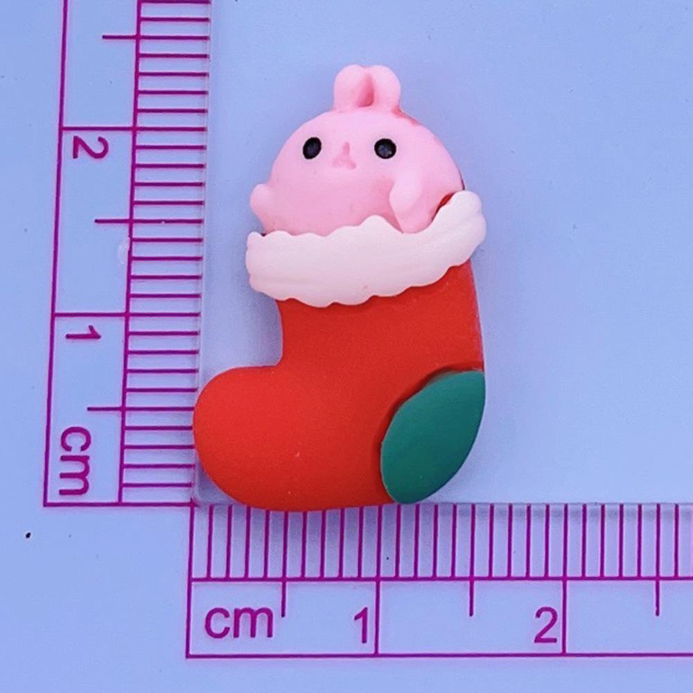 Cartoon Christmas Bell Resin Accessories Diy Cream Glue Hairpin Mobile Phone Case Shoe Buckle Christmas Tree Decoration