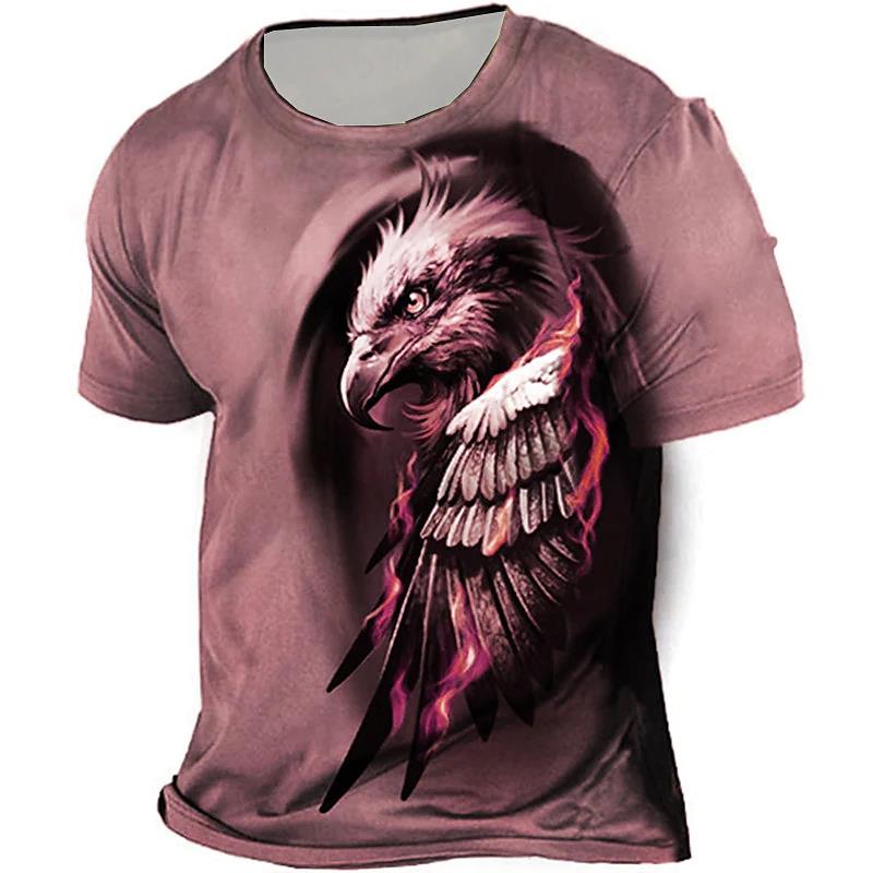 Eagle Print Casual Shirt | Men Shirt Print Eagle | Men Tee Shirt Eagle - Vintage Print