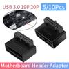 5/10 шт. USB 3.0 19P 20P Разъем 90 градусов Материнская плата ПК Корпус Передняя панель Конвертер Высокоскоростная Передача без Потерь Сигнала