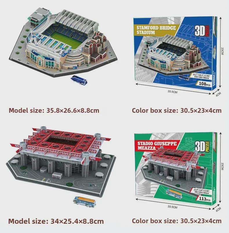 Реал Мадрид 3D Пазл Футбольное Поле Модель: Игрушка для сборки без клея и кубок Лиги чемпионов - идеальный подарок на день рождения для мужчин