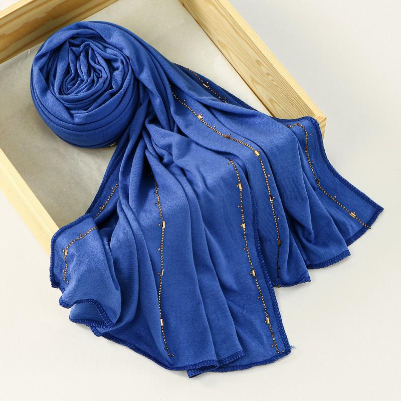 Modal Solid Color Hot Drilling Long Towel Headscarf Soft Mercerized Cotton Scarf Women CustomScarf