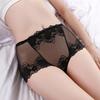Yu Mei 9007 Plus Size High-Waisted Lace Triangle Panties - Sexy, See-Through, and Hollowed-Out Design