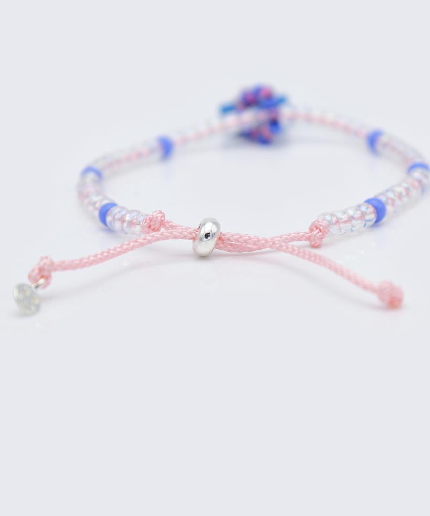 Браслет Bonbeau из бусин Swarovski цвета камня-сердца Узелковый браслет Bonbeau из бусин Swarovski цвета камня-сердца
