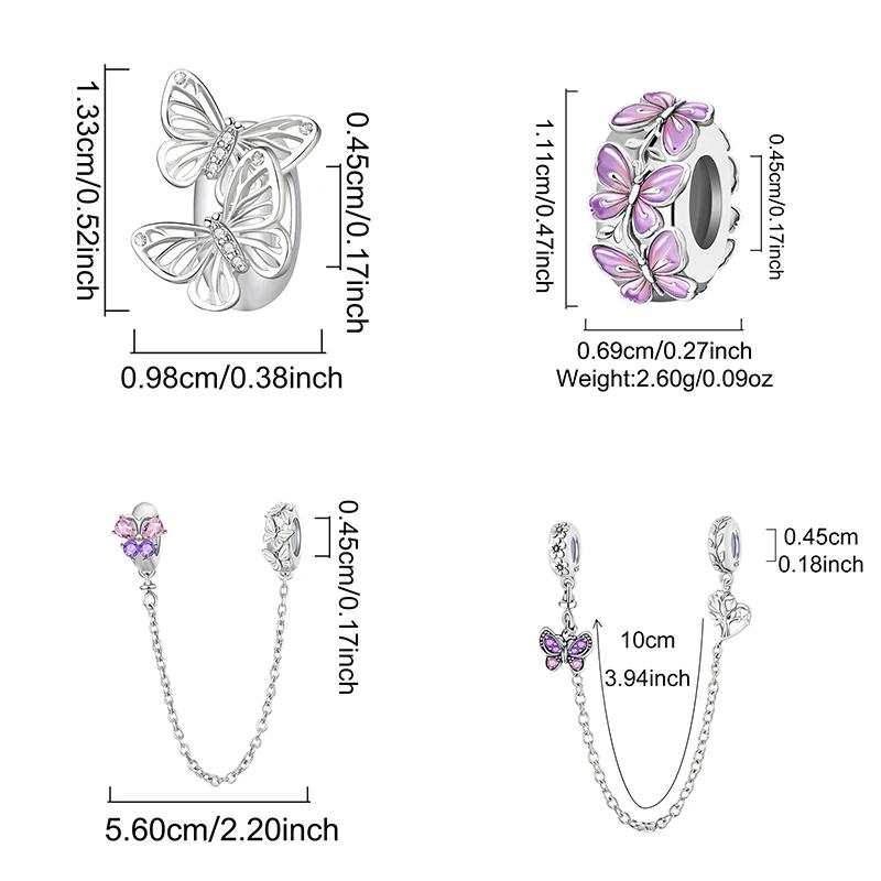 Copper Butterfly Series Cute Charms Beads Fit Original Pan Bracelet Bangle High Quality Diy Jewelry For Womens