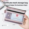 Double-layer Mesh Storage Bag, ID Card Storage Bag, Five-color Zipper Bag for ID Cards and Passports, Portable Small Card Case for Bank Cards