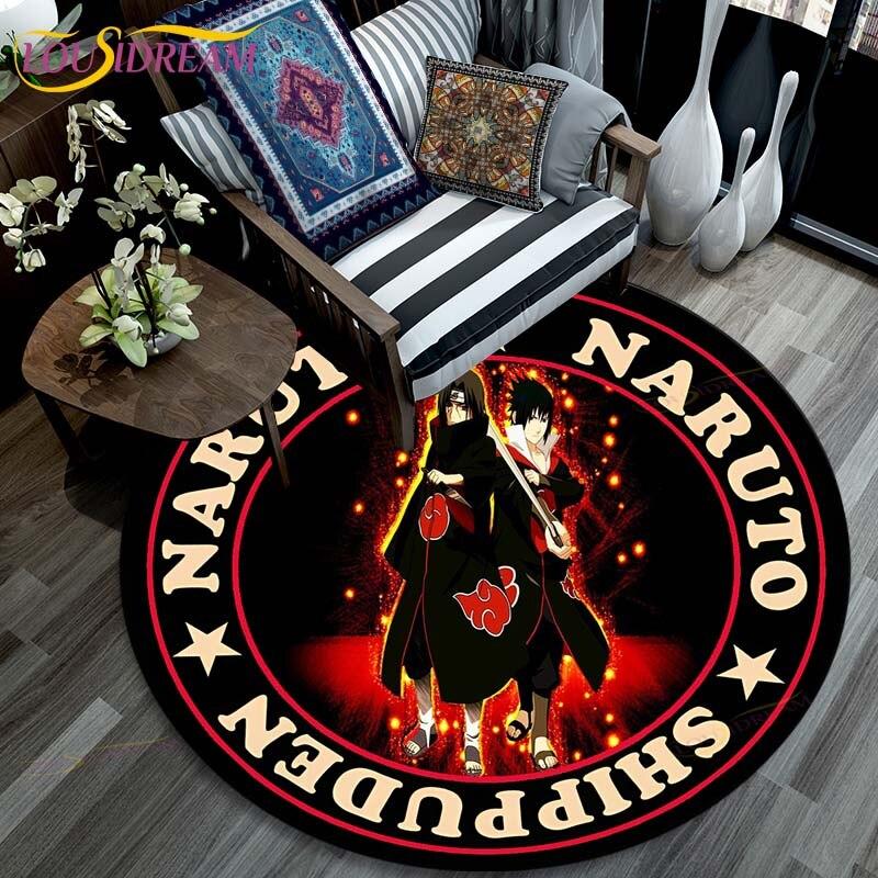 Ковер для гостиной, детские круглые коврики с рисунком Наруто с 3D рисунком для журнального столика, домашний детский напольный ковер, противоскользящий