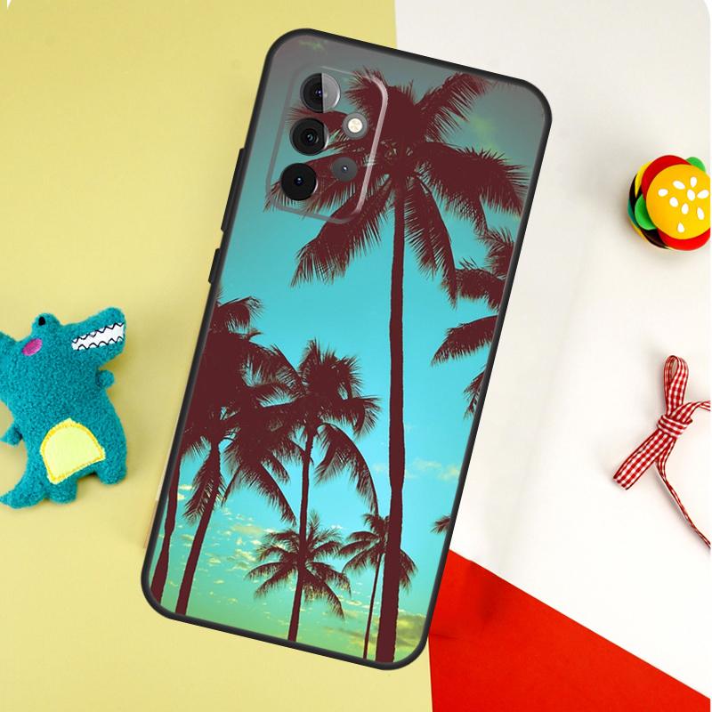 Летний Пляж Закат Пальма Для Samsung Galaxy A22 A32 A52 A54 A34 A14 A55 A35 A15 A53 A33 A13 A05 A06 A16 Чехол для Телефона