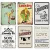 Laundry Vintage Metal Posters Tin Signs Decor Funny Metal Plaque Pin Up Girl Home Wall Art Painting