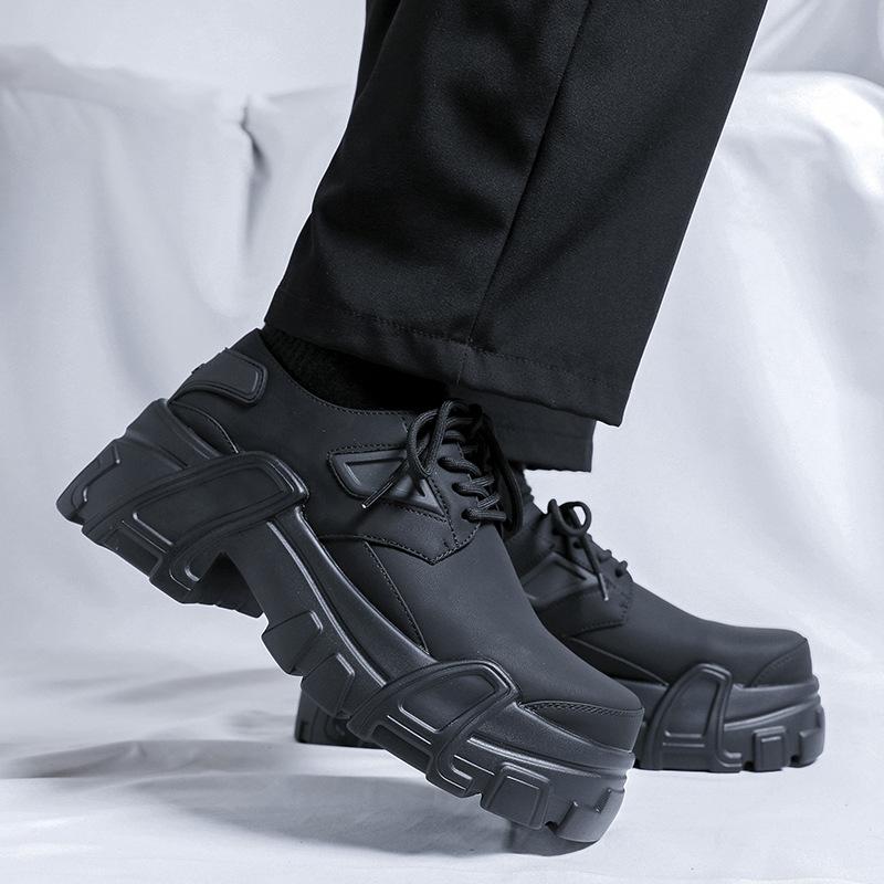 Мужская роскошная мода панк-рок платье туфли на платформе черные трендовые из натуральной кожи дизайнерская обувь кроссовки с характером